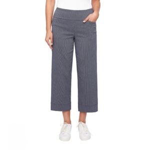 S.C.& Co. Pull On Wide Leg Pants Blue Stripe Women's Size Large NWT